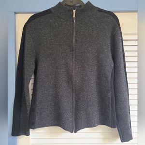 Metropolis virgin wool blend full zip sweater